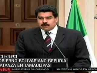 Gobierno bolivariano repudia matanza en Tamaulipas