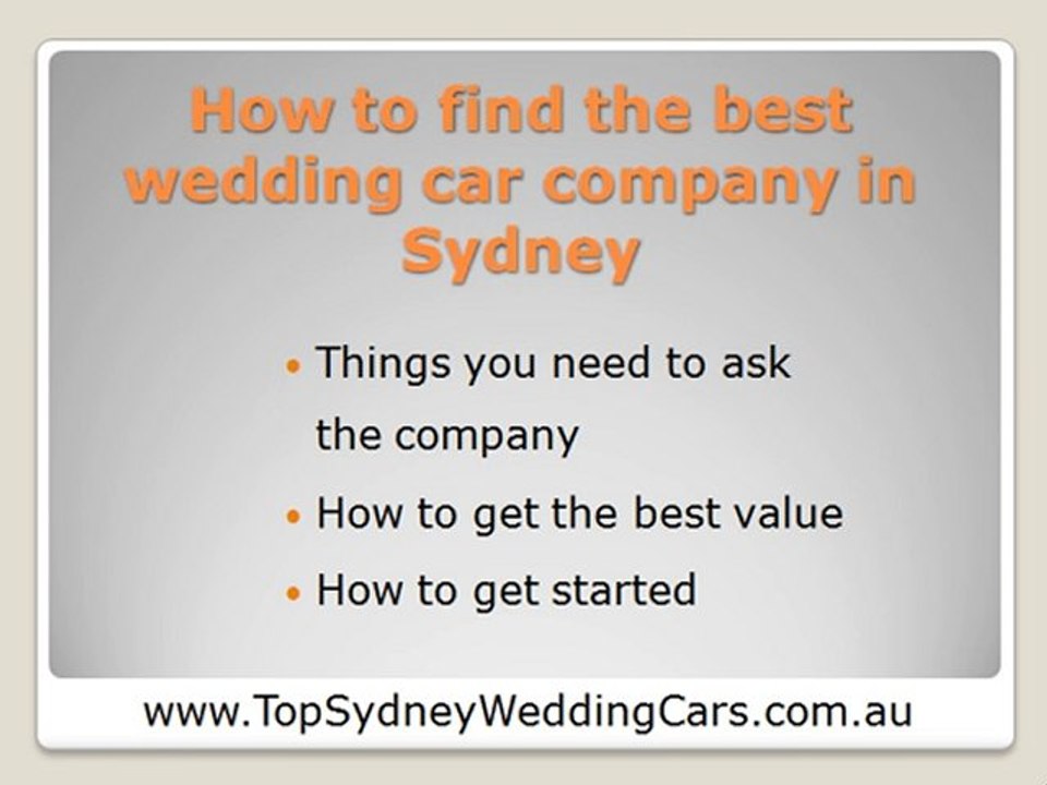 Sydney Wedding Cars - Choosing Wedding Cars In Sydney