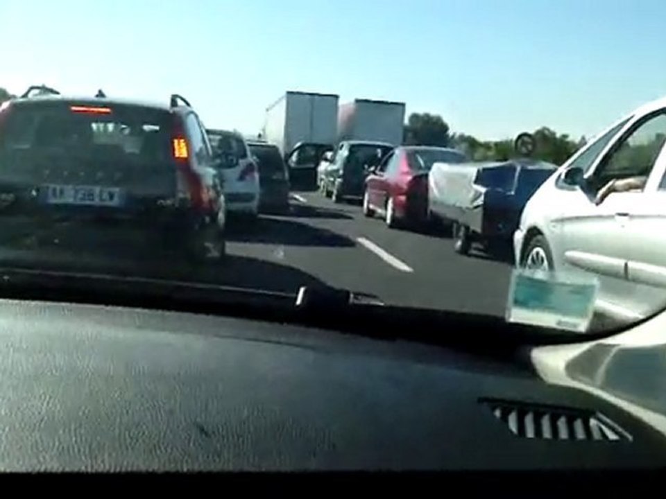 bouchon sur l'autoroute