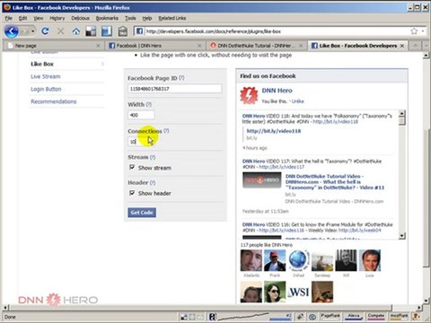 DotNetNuke Tutorial, Adding a Facebook Like Box
