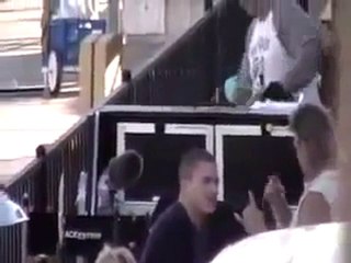 Wentworth Miller On Set of Prison Break S4