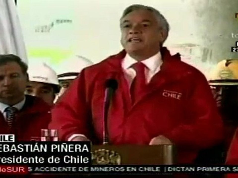Pide Piñera salvar a toda costa vida de mineros atrapados