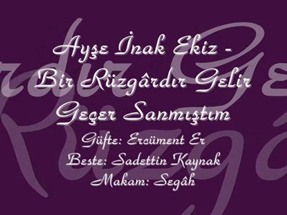 Ayşe İnak Ekiz-Bir Rüzgardır Gelir Geçer Sanmıştım