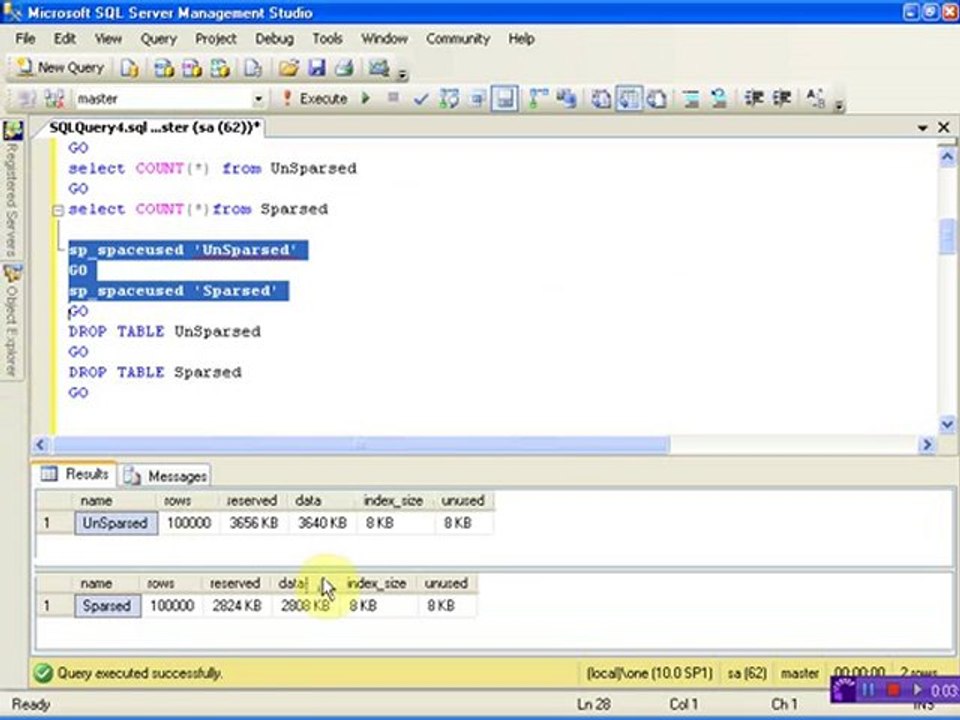 How to use Sparse Columns in SQL Server