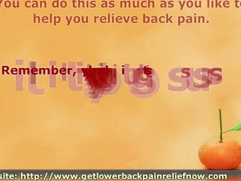 Lower Back Relief Technique