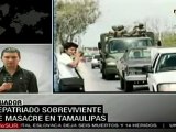 Repatriado único sobreviviente de la masacre de Tamaulipas