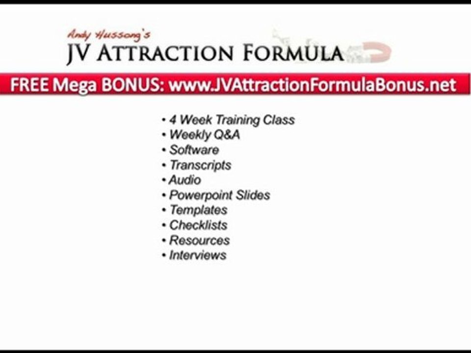 JV Attraction Formula Bonus Revealed- Free iPad or Kodak Zi