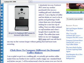 Cuisinart DCC 2000 Features | Cuisinart DCC 2000