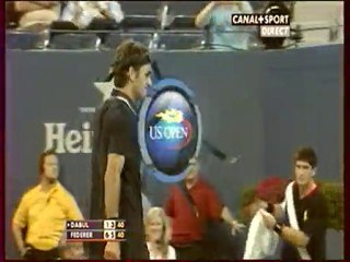 1er tour de l'US open 2010: l'énorme point de Federer