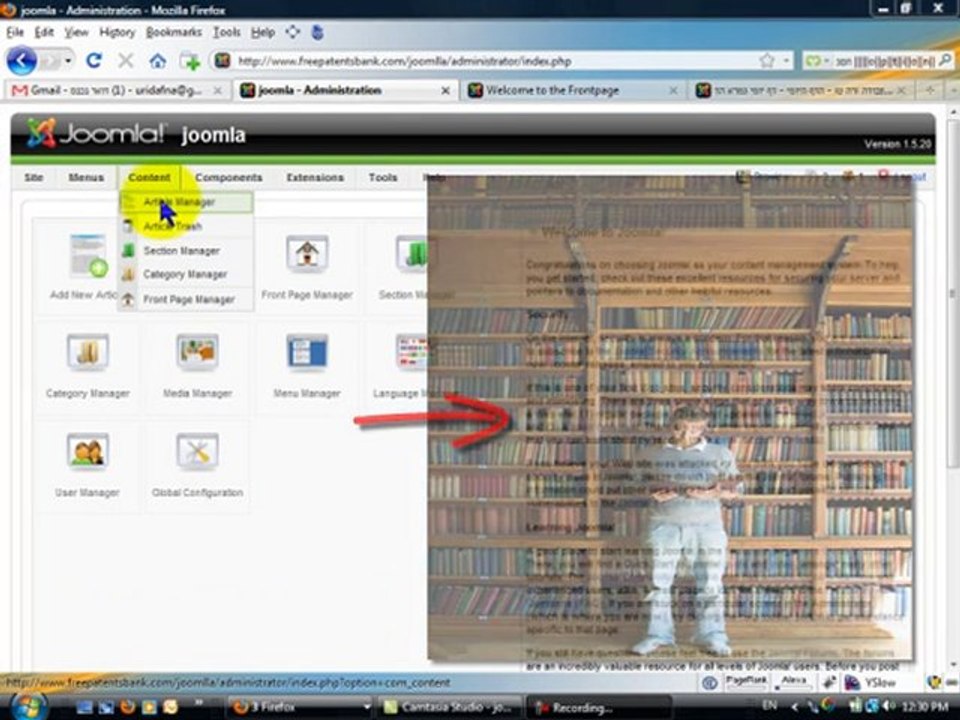 קטע קצר מתוך קורס ג'ומלה בחינם