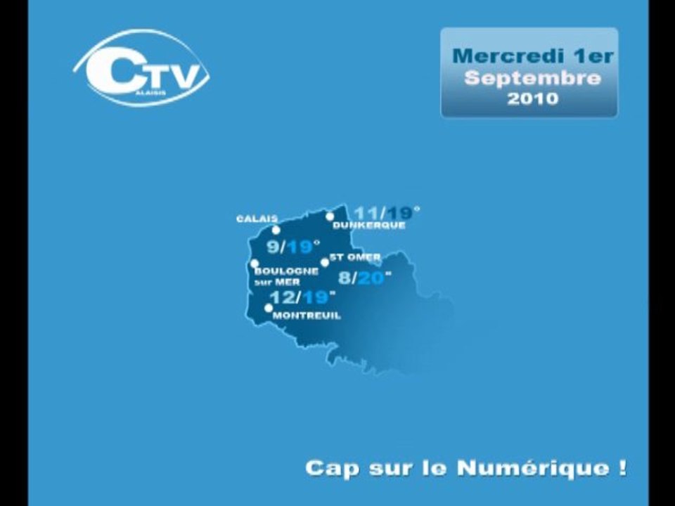 Calaisis TV : Météo du Mercredi 1er Septembre 2010