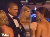 Wentworth Miller and Mariana Klaveno after the Emmy Awards