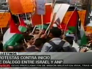 Palestinos protestan por dialogo entre ANP e Israel