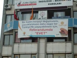 AK Parti Aydın İl Başkanlığı Pankart Evet