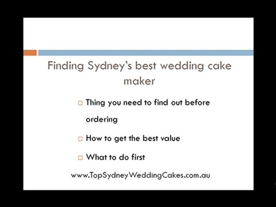 Sydney Wedding Cakes - Choosing A Sydney Wedding Cake Maker