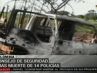 Consejo de seguridad tras muerte de 14 policías colombianos