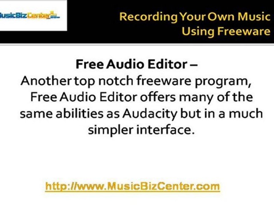 Recording Your Own Music Using Freeware