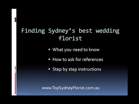 Sydney Wedding Flowers - Choosing Wedding Flowers In Sydney