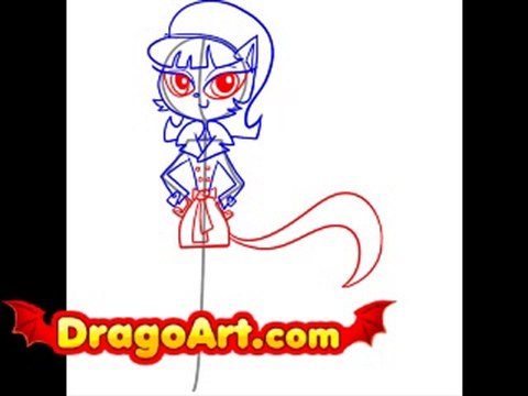 How to draw Kitty Katswell, step by step