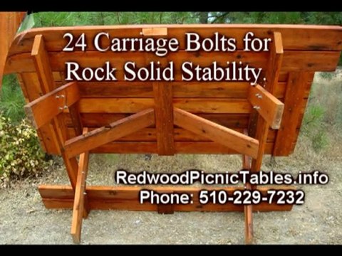 Quality Redwood Picnic Tables - Custom Sizes