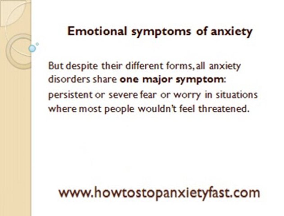 Emotional symptoms of anxiety