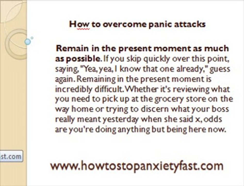How to overcome panic attacks