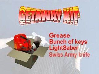 TV commercial Getaway kit