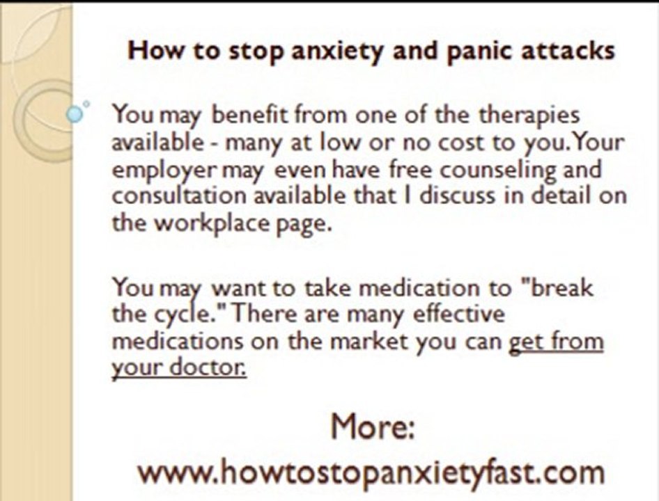 How to stop anxiety and panic attacks