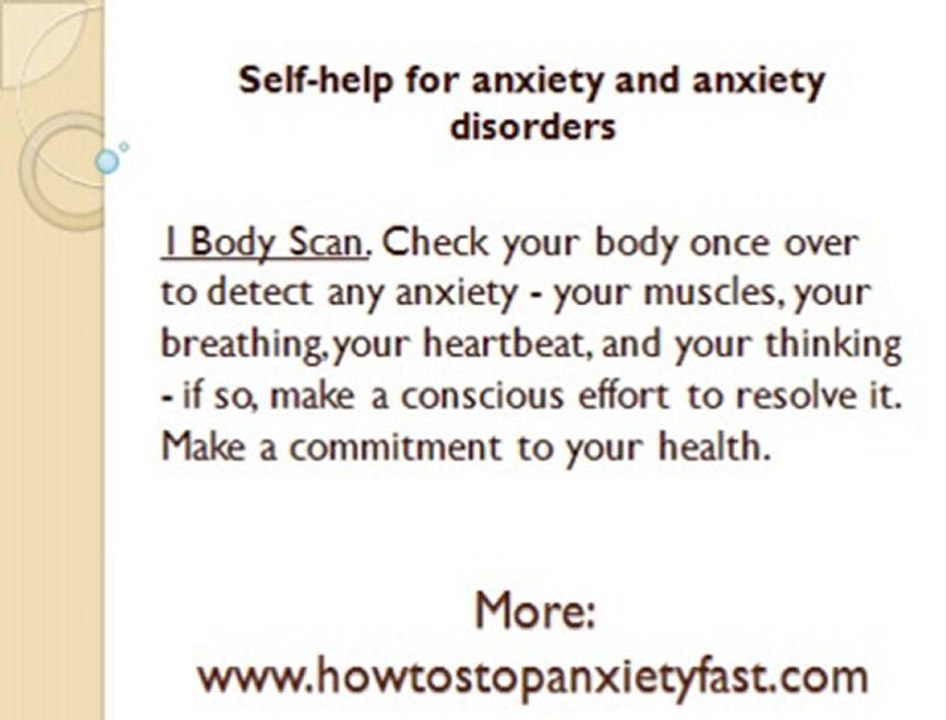 Self-help for anxiety and anxiety disorders