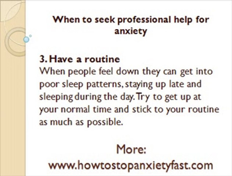 When to seek professional help for anxiety