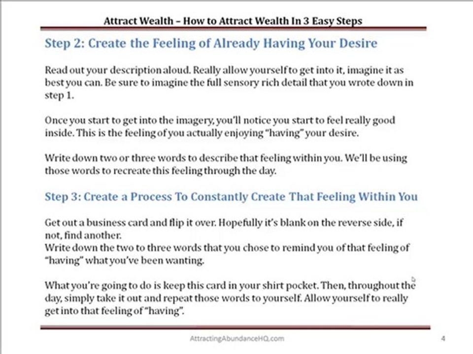 Attract Wealth – How to Attract Wealth In 3 Easy Steps