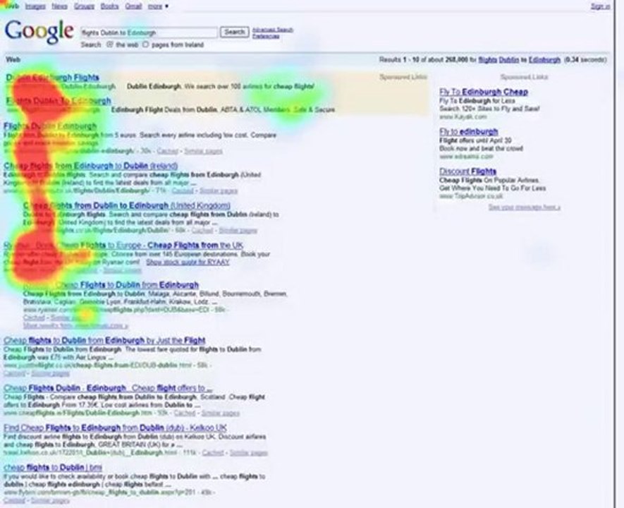 Google search results in Ireland - Heatmap 6