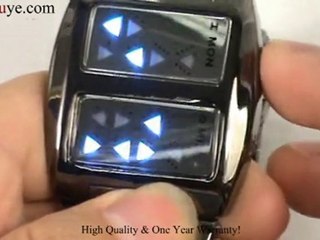 Super Cool Blue LED Digital Wrist Watch Silver