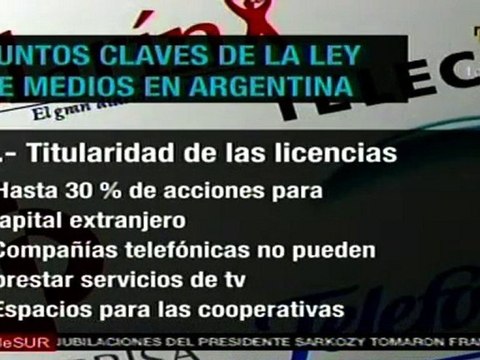 Puntos claves de la ley de medios en Argentina