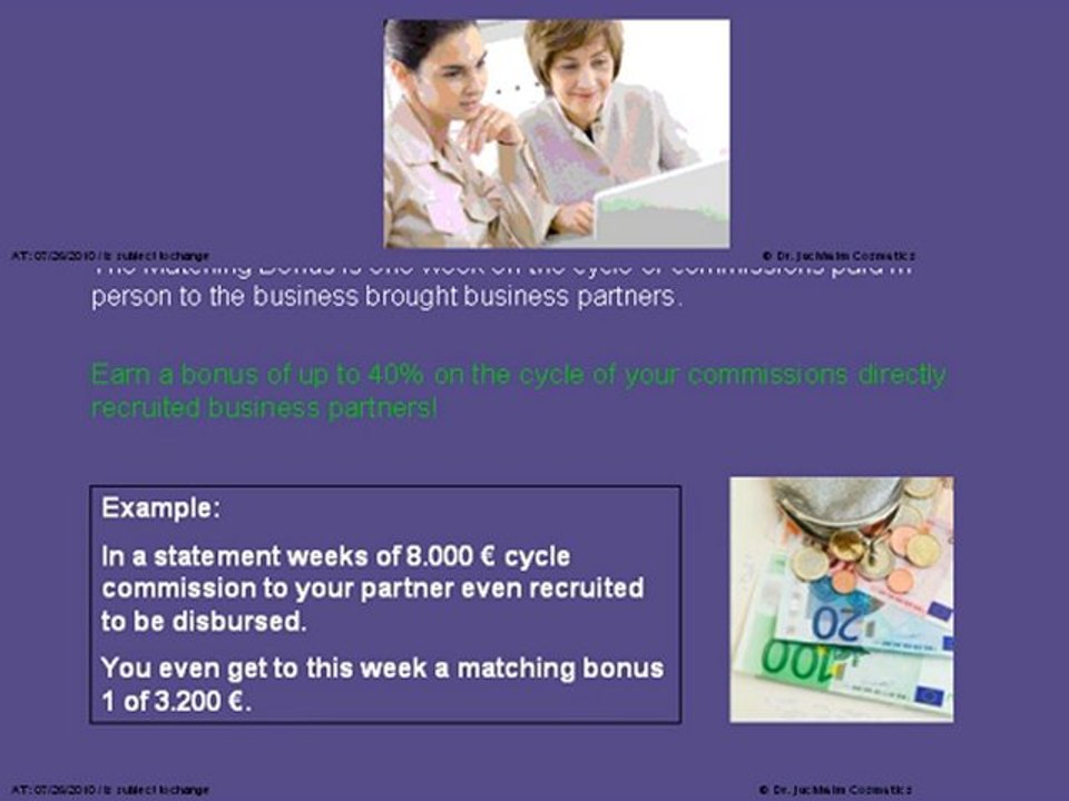 compensation Plan - Earning money with the Dr. Juchheim met