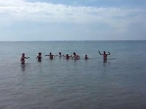 Bain de mer en Normandie