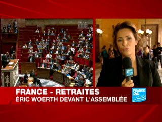 France - Retraites : Eric Woerth devant l'Assemblée