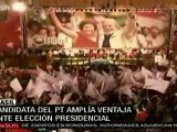 Candidata presidencial del PT en Brasil amplía ventaja