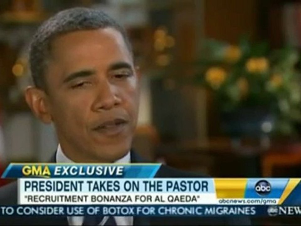 President Obama condemns Koran burning by Pastor