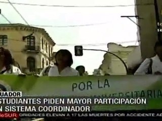 Ecuador: estudiantes piden mayor participación en sistema c