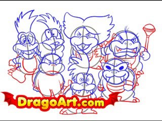 How to draw Koopalings, step by step