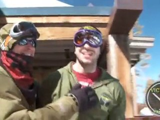Victory Poker Pros snowboarding in Northstar