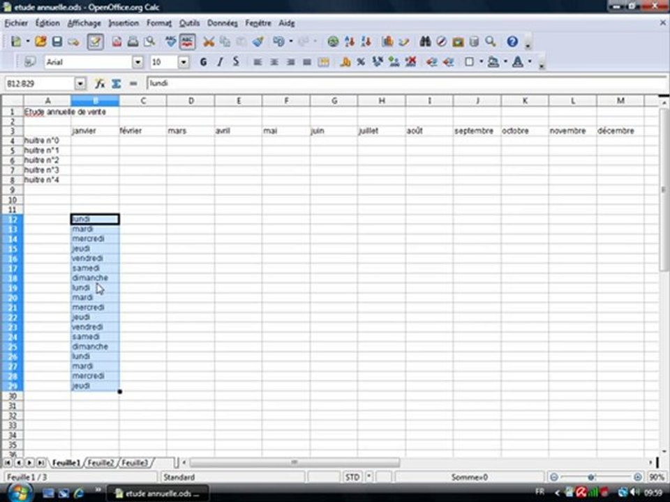 Tableur 2.2 "Recopie automatique"