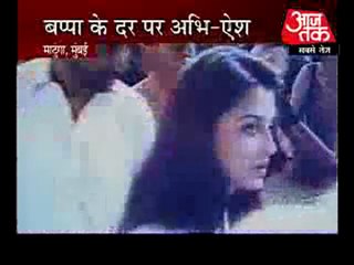 Aishwarya and Abhishek Bachchan Visit Temple-2010
