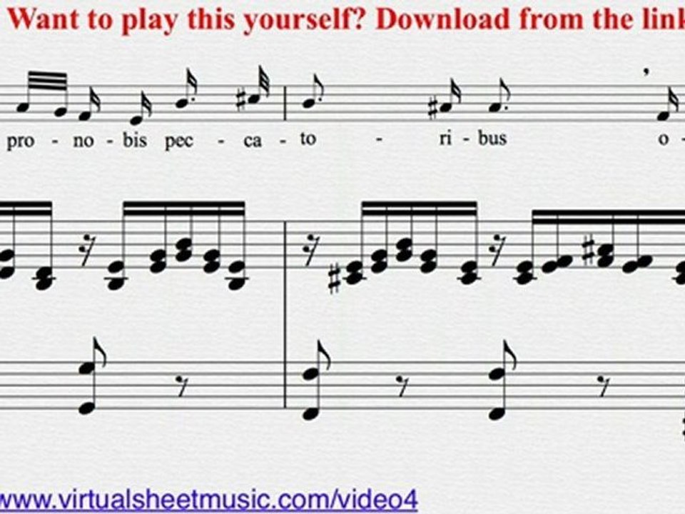 Schubert's Ave Maria sheet music - Video Score