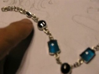 blue obsidian on sterling silver
