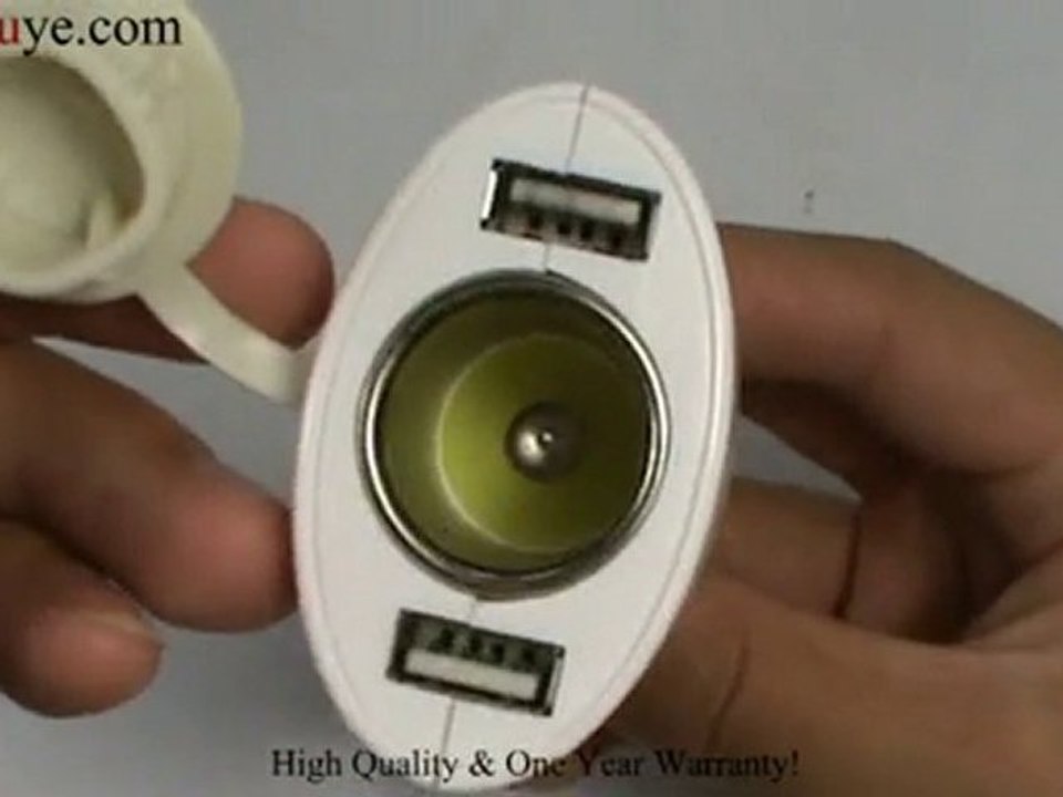 Dual USB Car Charger White with Socket for 3GS   $ 5.21