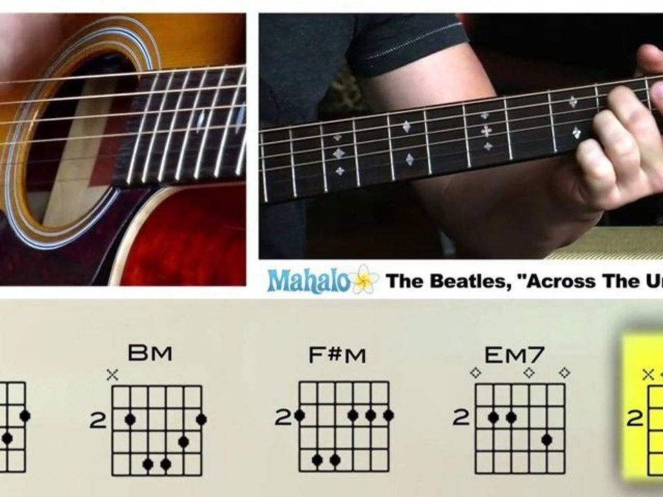 How To Play Across The Universe By The Beatles On Guitar