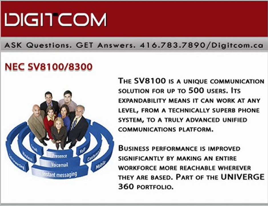 NEC SV8100/8300 | Digitcom.ca (Business Phone Systems)