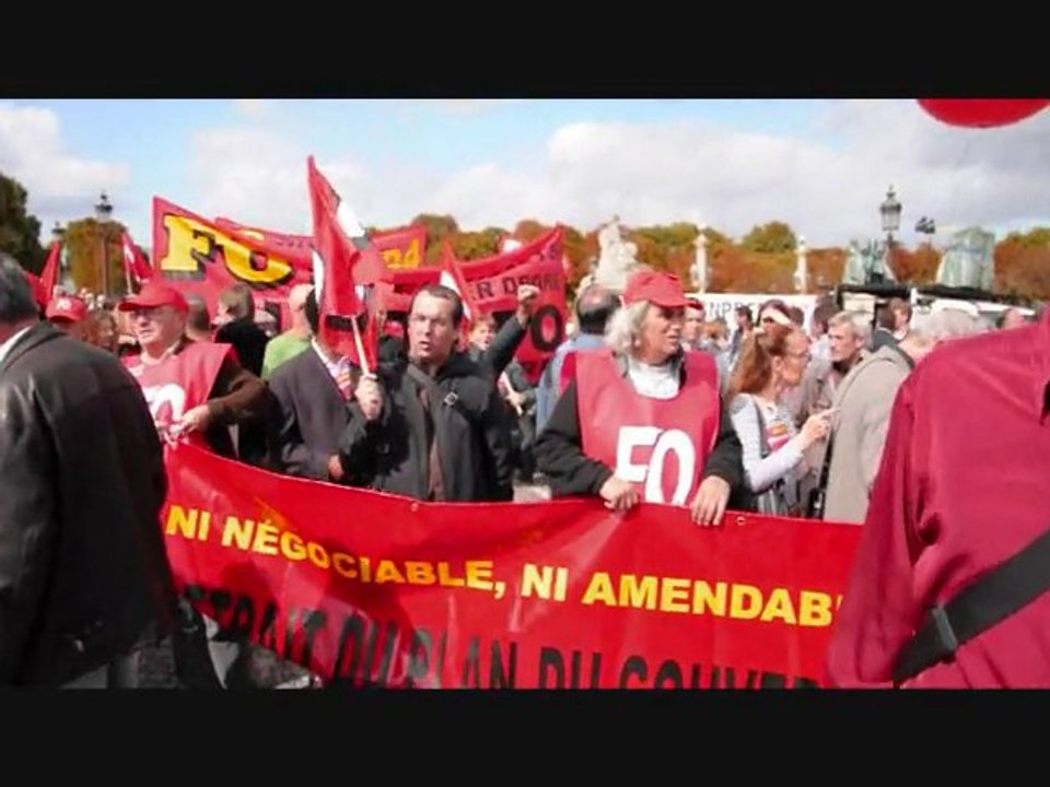 retrait du projet sur les retraites Manif 15-09-2010 à Paris